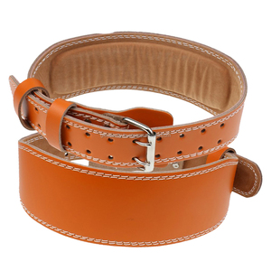 Professional Gym Cowhide Leather <b>Belts</b> High Quality Custom Orange Color Weight Lifting Safety Gloves Waist <b>Support</b> <b>for</b> Body - Product Image 6