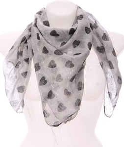 Bufanda de Lurex de algodón ligero superventas, diseño cuadrado con el último estampado de corazón y estrella para otoño, chal y bufanda tradicional - Product Image 3