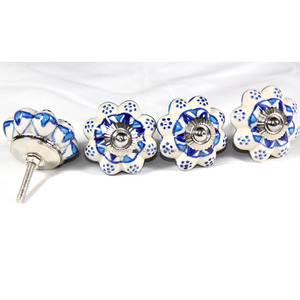 High Quality Handmade Ceramic Blue White Door Knobs Handmade Knobs <b>Cabinet</b> Knobs Ceramic - Product Image 4