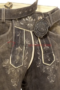 Anti-rides grande taille allemand Lederhosen Damen traditionnel Kurz Trachten avec techniques brodées - Product Image 4
