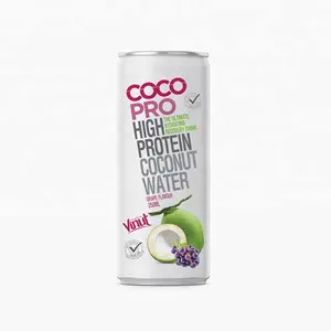 250ml Canned Coconut water with Grape flavor bulk coconut water
