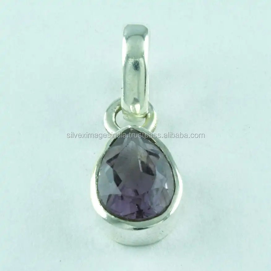 925 Sterling Silver Pretty Amethyst Pendant Silvex Images India