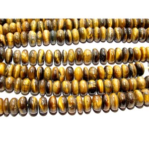 Cuentas de piedras preciosas lisas con forma de Rondelle de ojo de tigre de alta calidad, piedra Natural suelta para la fabricación de joyas - Product Image 1