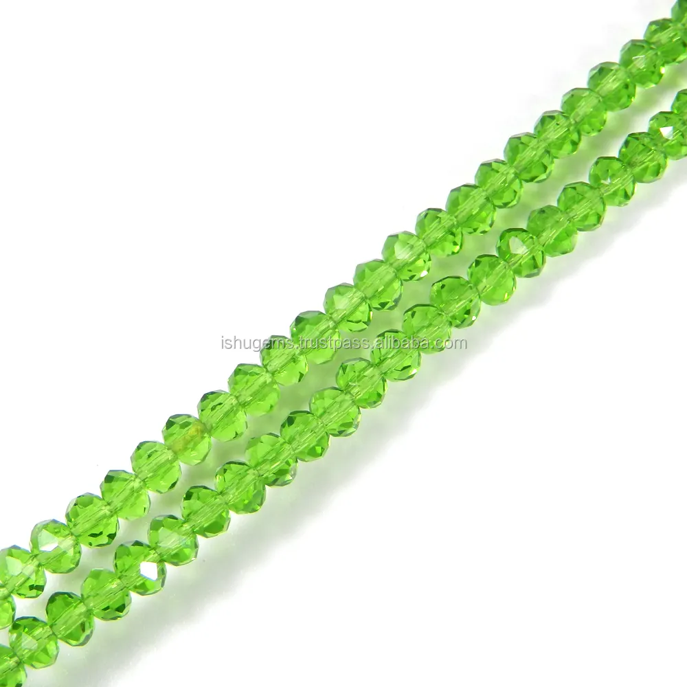 Peridot hydro 4mm faceted round beads 16 inch length 64.45 cts