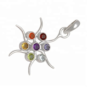 Beautiful 925 Sterling Silver Chakra Gemstone Pendant <b>Jewelry</b> <b>Handmade</b> Design Beautiful Pendant 100%Natural Gift for Her Wedding - Product Image 2