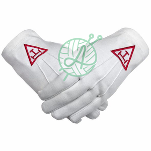 Badge de franc-maçonnerie en 100% coton, symbole Regalia, blanc - Product Image 4