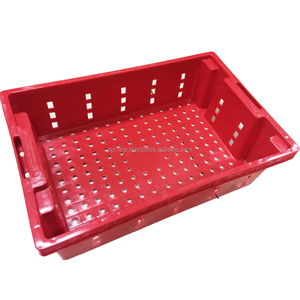 high quality durable 600x400x200 mm solid closed fish crate stacking and nesting plastic transport fish box totes