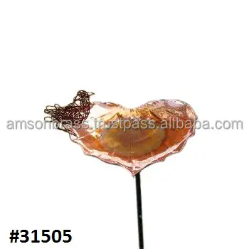 Garden Decoration Heart Shaped Solid Copper Bird Bath