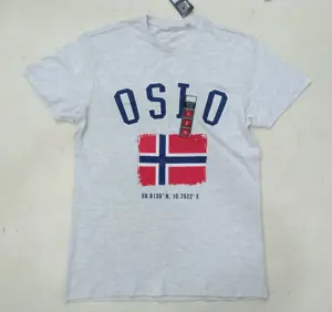 T-shirts et shorts pour hommes de marque originale, décontractés, en coton, grande taille, respirants, col rond côtelé, teint en pièce, lot de stock du Bangladesh - Product Image 1