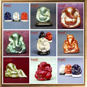 พระพิฆเนศเซรามิกขัดเงา หลายสี รูปปั้นพระพิฆเนศจากอินเดีย สำหรับงานแต่งงานหรือของขวัญองค์กร - Product Image 6