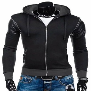 เสื้อมีฮู้ดหนังสำหรับผู้ชายสำหรับฤดูใบไม้ร่วง - Product Image 2