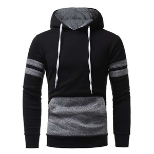 Sudadera con Capucha Personalizable para Hombre, de Invierno, con Bolsillo Canguro, Manga Larga, Rayas, Estampado en Relieve, Felpa, Bangladesh - Product Image 1