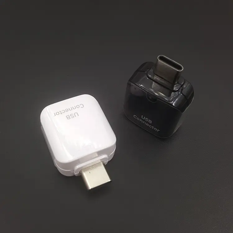 Adaptador USB OTG tipo c de bajo coste, conector para teléfonos inteligentes con puerto USB c