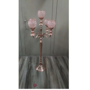 Candelabro alto dorado con 5 brazos y vaso de cristal, decoración para boda/fiesta/Hotel/hogar - Product Image 4