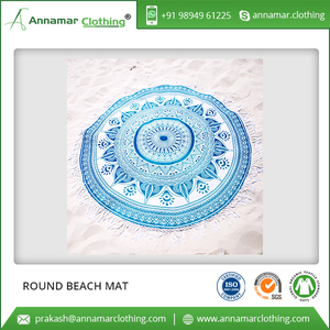 Multi Color Round Beach Mat Custom Cotton Mandala Tapestry - Product Image 2