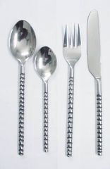 Set of 4 Stainless Steel Cutlery with Royal Design Handle Eco-Friendly <b>Flatware</b> for Kids and Wedding Decorations - Product Image 2