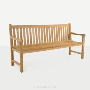 Banco de exterior de 3 plazas de madera para uso en muebles de exterior - Product Image 1