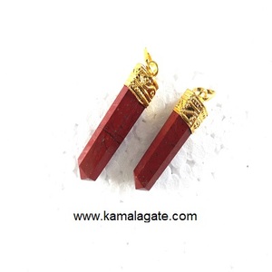 Pendentif en Agate de Quartz Chakra Cristallin, Plaqué Or Antique, Forme Pointe de Crayon, Spirituel, Tendance, Unisexe - Product Image 1