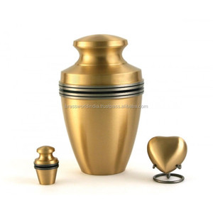 Blue Adult <b>Large</b> American Style Premium Metal Brass Cremation <b>Urn</b> Model FU-273 by Brassworld India Funeral Supplies Set - Product Image 3