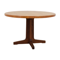Table ronde en bois à trois pieds, vente en gros, mobilier d'extérieur moderne, table de restaurant en bois personnalisée