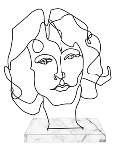 ใหม่ตกแต่งโลหะลวดใบหน้าวัตถุที่มีฐานหินอ่อน - Product Image 4