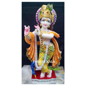 Escultura de mármol hecha a mano de Krishna Idol - Product Image 1