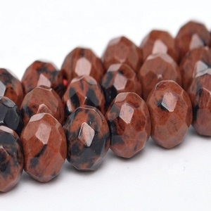 Haute qualité acajou obsidienne cristal pépite facettes dégringolé percé pierre précieuse brin cristal guérison collier grossiste - Product Image 3