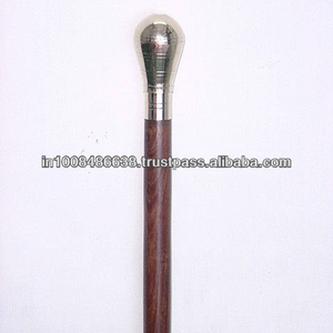 Bâton de marche en bois de styliste fait à la main avec poignée de bouton en laiton/cannes de marche en bois de styliste avec poignée de bouton en laiton - Product Image 2