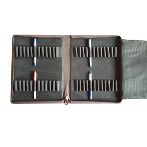 กระเป๋าใส่ปากกาหนัง PU สีน้ำตาล - Product Image 1