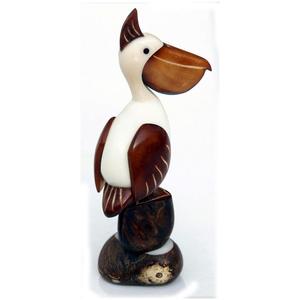 Large Brown Pelican Tagua Nut Figurine Hand Carved Water Bird Unique Galapagos Artwork Ornament <b>Novelty</b> <b>Gifts</b> Wholesale - Product Image 1