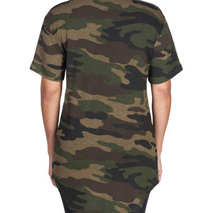 Venta caliente moda mujer camiseta logotipo personalizado Camo colorido cuello redondo señoras camisetas - Product Image 2