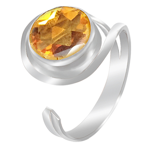 Elegante anillo de bodas chapado en oro de 18 quilates Citrino natural Bisel de plata esterlina de moda Joyería al por mayor Piedras preciosas Moissanite - Product Image 2