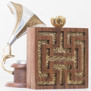 กระเป๋าคาดลำตัวทำจากไม้รูปดาวสไตล์วินเทจกล่องลายลูกกวาดดีไซน์เรขาคณิตผ้าใบปาร์ตี้งานแต่งงานวัสดุทำจากเรซิ่น - Product Image 4