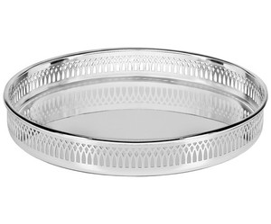 Bandeja redonda para servir comida hecha a mano, nueva bandeja de Metal no acabada con el medio ambiente, bandeja de hojalata redonda antideslizante para bar - Product Image 2