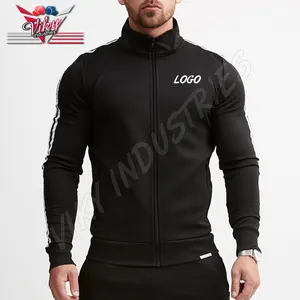 Herren Fitness Anzüge Bodybuilding Langarm Slim Fit Zipper Strickjacke Outwear Tops Jogger Jogginghose Freizeit Trainingsanzüge