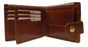 Men's Vintage Style Genuine Leather <b>Wallet</b> Embroidery Decoration Short Length <b>RFID</b> Feature Geometric Pattern Polyester Lining - Product Image 5