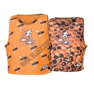 Pinnie de Lacrosse Reversible Personalizado de Malla de Poliéster Naranja, Jersey Deportivo Personalizado Warriors, Ropa Deportiva Personalizada - Product Image 1