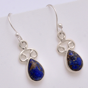 Blue Lapis Gemstone 925 <b>Sterling</b> <b>Silver</b> Ear <b>Wire</b> Earrings Classic Pear Cut Fashionable Earring for Wedding, Engagement, Gift. - Product Image 5