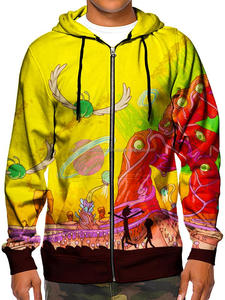 Vente en gros de sweats à capuche colorés à fermeture éclair pour hommes, style de base, grande taille - Product Image 2