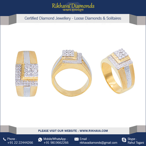 Anillo de diamante de oro amarillo puro Joyería elegante y lujosa - Product Image 3