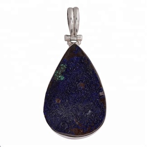 Hermosa forma de pera Druzy Gemstone 925 Colgante de plata esterlina Joyería con colgante de moda plateado para regalo de boda. - Product Image 1