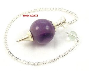 Piedra Natural pulida de alta calidad bolas de amatista redondas péndulo piedra preciosa bolas de piedra redondas péndulo para curación - Product Image 1