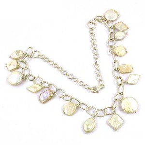 Collier de perles de riz crème blanc d'eau douce naturelle en argent sterling 925 Bijoux fins Dernière tendance Offre Spéciale Design de mode - Product Image 1