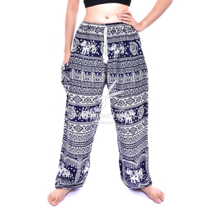 Pantalon sarouel en forme d'éléphant unisexe, cordon de serrage à la taille - Product Image 5