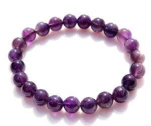 Style bohème améthyste pierre précieuse 8 mm perles Bracelet extensible pierres de cristal de guérison naturelles non chauffées non traitées cadeau parfait - Product Image 2