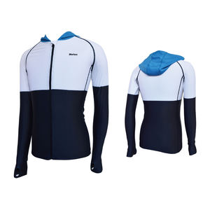 Custom printed sun protective water hoodie high quality frontzip rash guard - Product Image 1