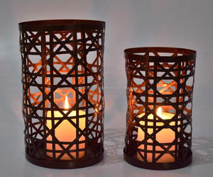 Portavelas de Metal Hecho a Mano, Hermoso, para Interiores/Exteriores, Decoración para el Hogar, Hotel, Oficina, Bodas, Fiestas, Pascua, IHA MFG - Product Image 4