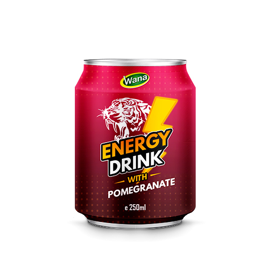 Private Label Energy Drink Factory with Pomegranate Flavor in 250ml Short can