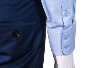 2021 nuevo diseño camisa de hombre de alta calidad Color azul brillante 100% algodón vestido Formal camisa Casual diseño para ropa de hombre - Product Image 5