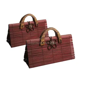 Оптовая продажа, ручная работа из Таиланда, коричневые бамбуковые сумочки